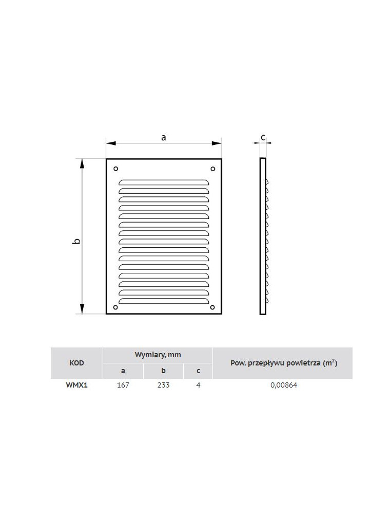 WMX2GR Kratka Metalowa 167x230 GRAFIT Sklep Online