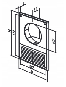 MW125AKU Kratka do okapu fi 125 25x18 biała