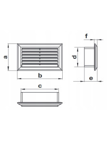 WP571WH Kratka do kanału zakończenie 110x55