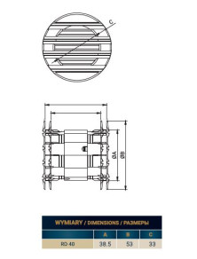 Rozeta drzwiowa meblowa RD fi 40 mm beżowy