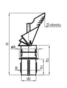 ROTOWENT fi 200 mm nasada na komin Dragon RO200CH-DR-PTU strażak