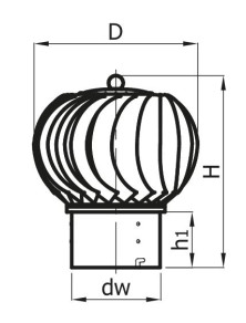 TURBOWENT fi 350 mm nasada na komin TU350OCAL-R