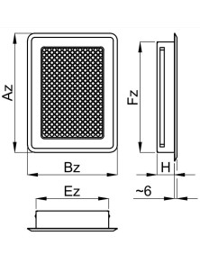 Kratka kominkowa Kz2 z ramką z żaluzją biała