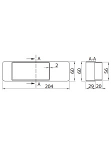 477 Redukcja prostokątna 204x60 na 120x60 mm