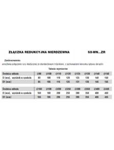 Złączka redukcyjna fi 140/146 mm nierdzewna