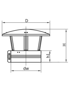 Daszek z obejmą DA fi 160 mm grzybek parasol nasada na komin