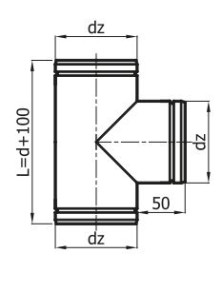 Trójnik TRS fi 120 mm kąt 90