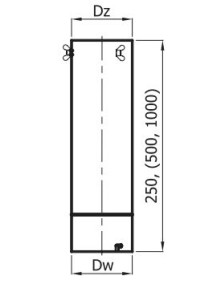 Rura przedłużenie komina RP fi 200 mm dł. 500 mm 0,5 mb PKR-CH