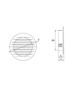 Kratka okrągłą KRO fi 125 mm złoty