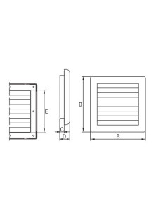 Kratka DOSPEL NKM 175x175 kołnierz 134x134 biała z żaluzją