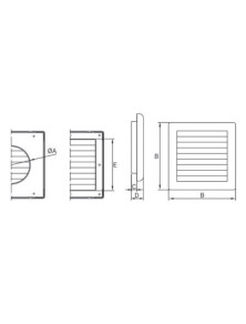 Kratka DOSPEL NKM 175x175 kołnierz 134x134 biała z żaluzją