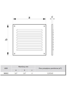 WMX1GR Kratka metalowa 167x167 GRAFIT