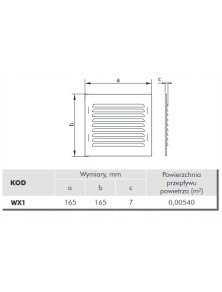 WX1CHR Kratka osłona metalowa 165x165 CHROM