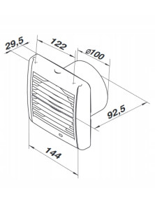 D100SRCR Wentylator 100 SOLID SILENT PIR czujnik ruchu cichy