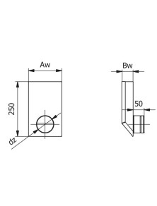 Kształtka L KLO 150x50 fi 125 mm