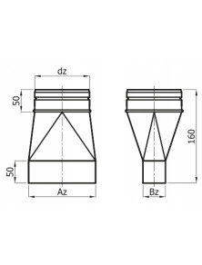 Redukcja symetryczna RDSS 200x90 fi 125 mm