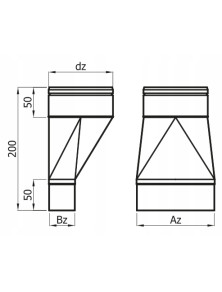 Redukcja niesymetryczna RDSS 200x90 fi 100 mm