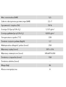 Piec wolnostojący - kominek LEGNO 5,5 kW