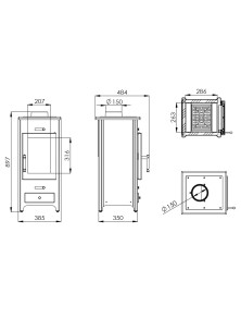 Piec wolnostojący - kominek LEGNO 5,5 kW