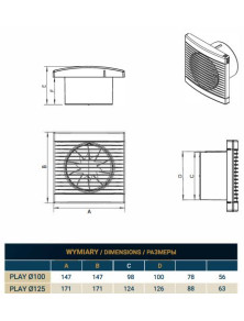 Wentylator PLAY 100 S CLASSIC złoty