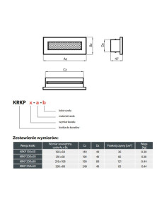 Kratka do kanału KRKP 200x90 biała metalowa