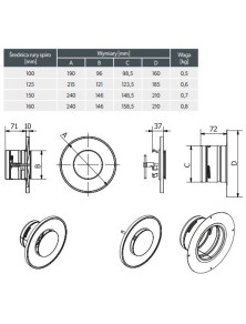 ASV100-ML.B Anemostat okrągły fi 100 nawiewno-wywiewny biały