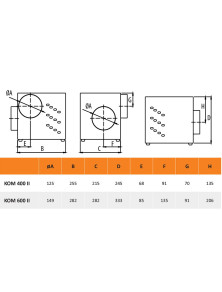 KOM II 600 Wentylator kominkowy fi 150 mm - turbina 550 m3/h