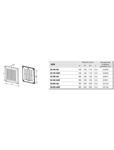 EL250A Kratka 180x250 kołnierz 138x208 biała OUTLET