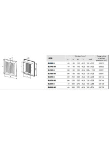 EL300ABR  Kratka 140x300 kołnierz 100x255 brązowa OUTLET