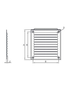 Kratka aluminiowa D/AKK 175x175 biała