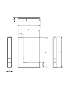 Kratka kominkowa luft narożna KRVO 500x300/70 czarna lewa