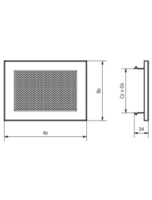 Kratka kominkowa KRVSM 220x220 mm z siatką czarna