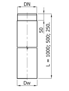 Rura spalinowa RP fi 100 mm dł. 500 mm CZ6 dymna