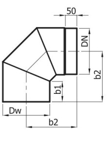 Kolano spalinowe fi 120 mm kąt 90 st. stałe CZ6