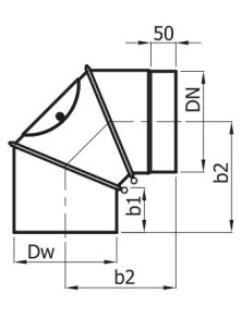 Kolano spalinowe fi 130 mm regulowane KNSR130/90-CZ2