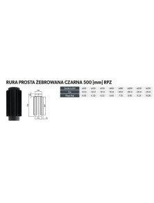 Radiator RPŻ fi 130 mm dł. 500 mm CZ2 rura żebrowana