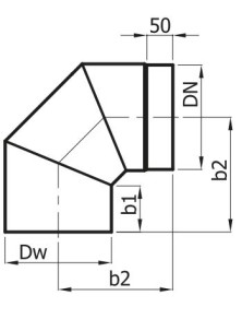 Kolano spalinowe fi 180 mm KS180/90-CZ2 stałe