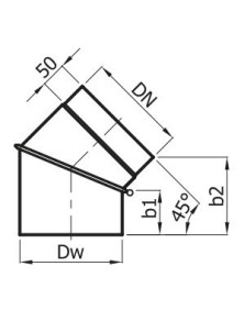 Kolano spalinowe fi 200 mm kąt 45 KNS200/45-CZ2 regulowane