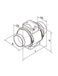 Wentylator kanałowy 160 TT dwubiegowy 520 m3/h