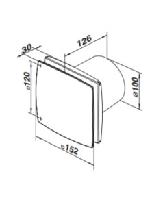 D100LDAOH- Wentylator 100 MODERN TEKNO /WCH/ aluminium szczotk. Vents