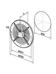 OVK2E250- Wentylator OVK 2E 250 ścienny w obudowie fi 260 mm Vents