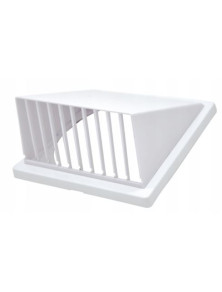 Kratka z daszkiem KRD kołnierz fi 150 biała czerpnia wyrzutnia