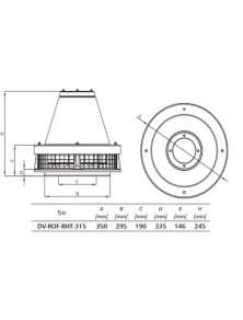 Wentylator DV-ROF-RHT-315 dachowy 120°C
