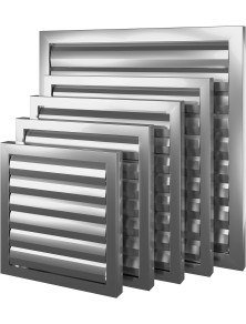 Kratka aluminiowa z żaluzją RKŻ 200 wyrzutnia wym. zewn. 300x300mm