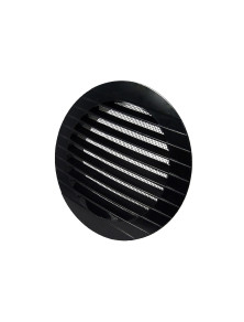 Kratka okrągła KRO kołnierz fi 125 mm czarna