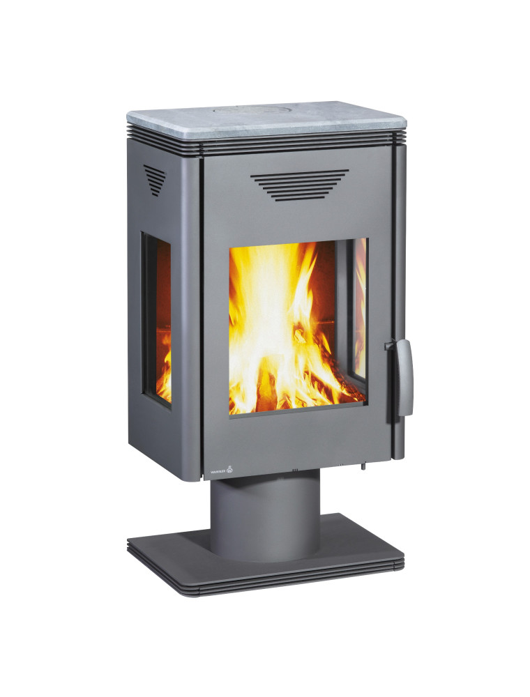 Kominek 8 kW piec trzyszybowy na drewno TRION koza na nodze