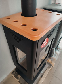 Kominek 8 kW piec trzyszybowy na drewno TRION koza na nodze