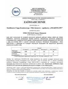 SmartFlow fi 180 mm filtr dymowo - spalinowy, stabilizator ciągu kominowego UE, czyste powietrze