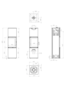 Piec wolnostojący kominek GABI  6,5 kW