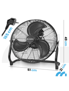 Wentylator podłogowy CYRKULATOR metalowy 150Wt CZARNY